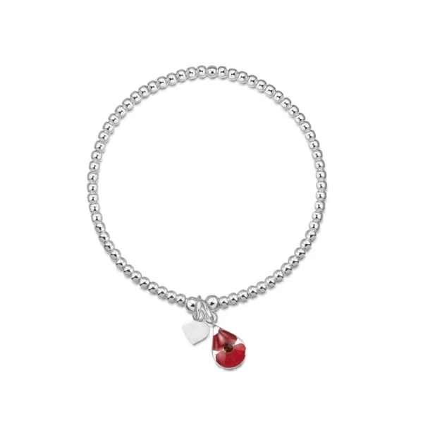 STERLING SILVER ELASTICATED POPPY BRACELET