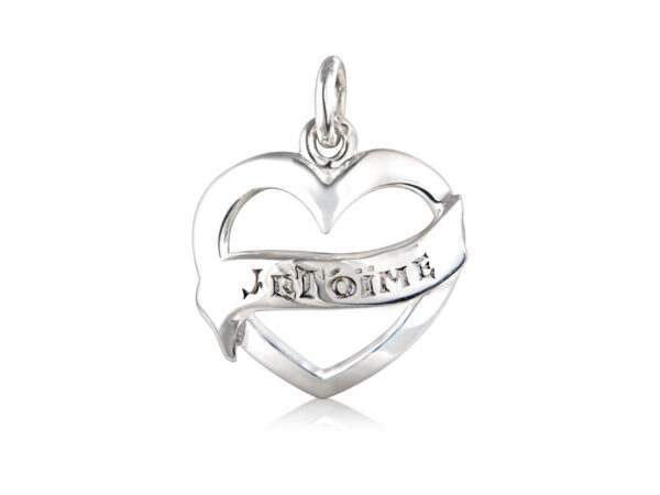 Sterling Silver Heart Pendant (I Love You)