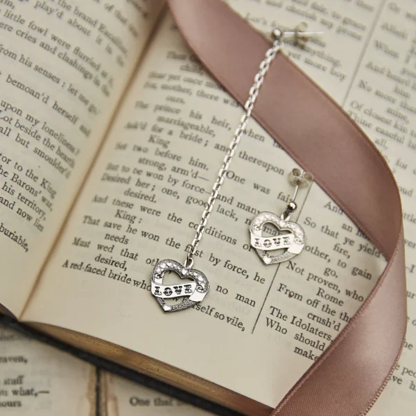 Sailor Heart Long Drop Earrings - Image 2