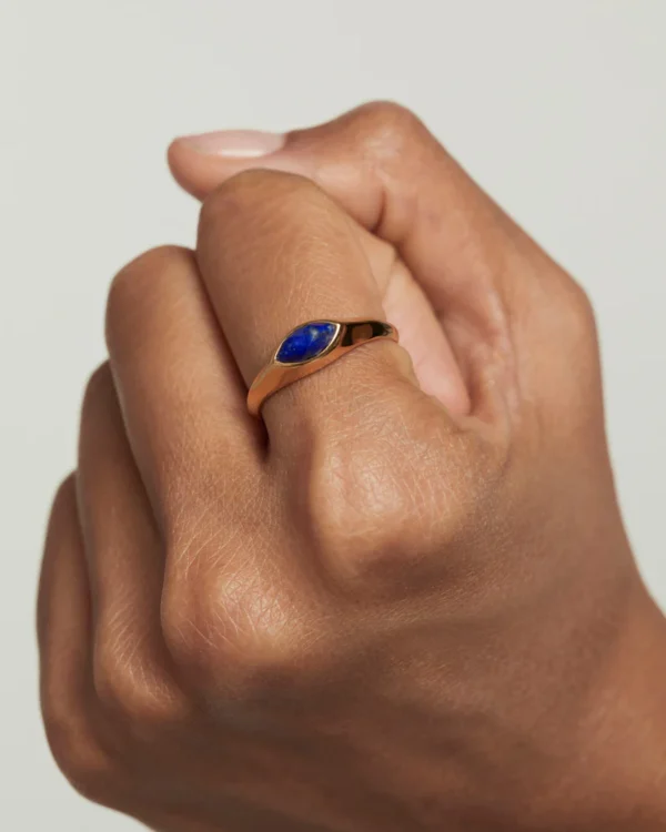 LAPIS LAZULI NOMAD STAMP RING - Image 2
