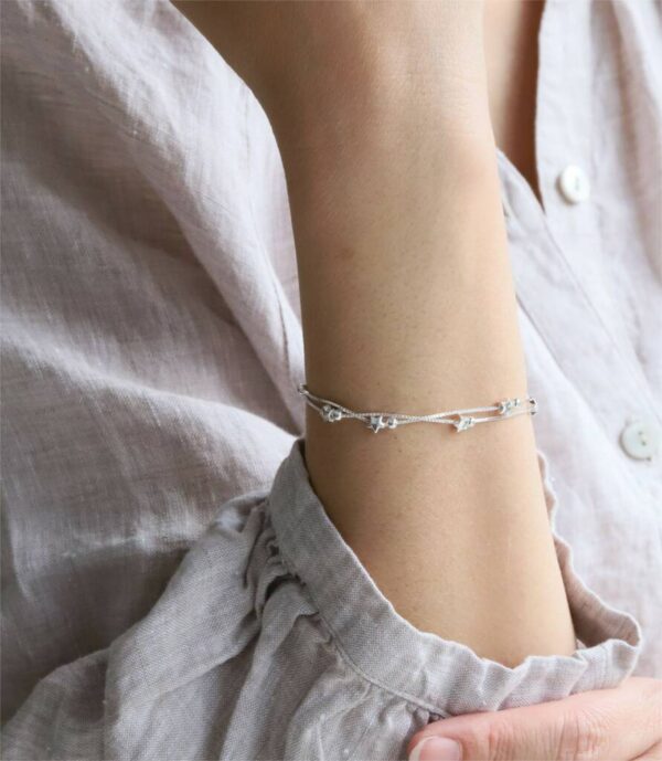 60th Star Birthday Bracelet Sterling Silver On Card - Image 2