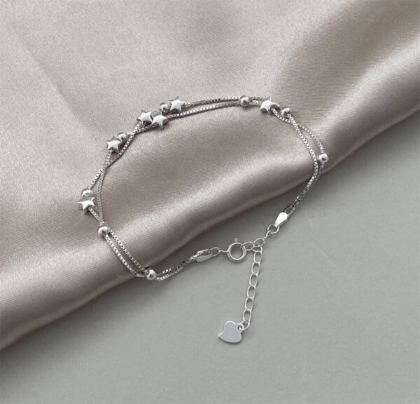 60th Star Birthday Bracelet Sterling Silver On Card - Image 3