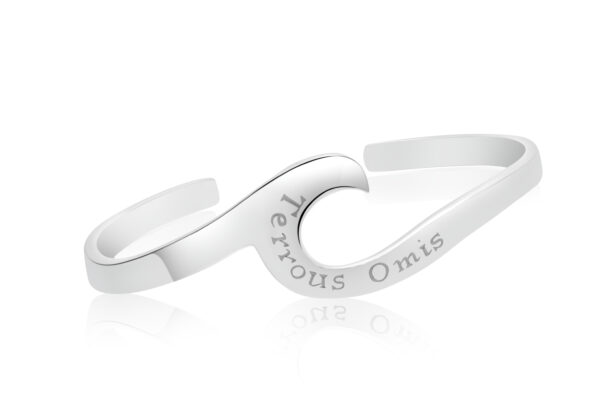 Sterling Silver Wave Bangle (Friends Forever)