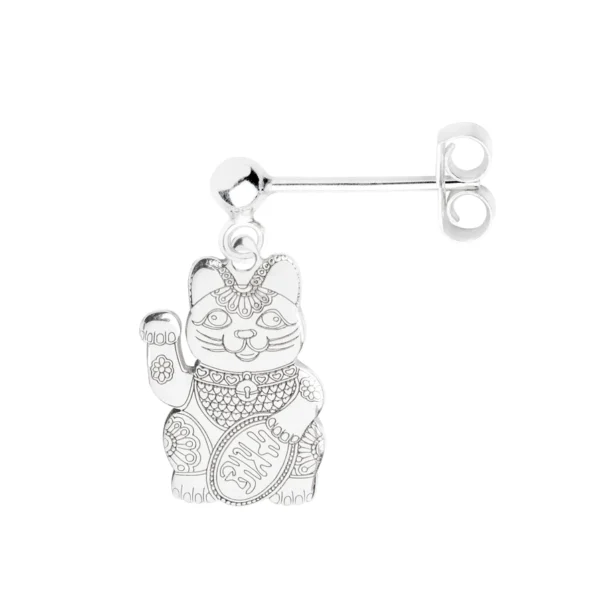 Lucky Cat Short Drop Earrings