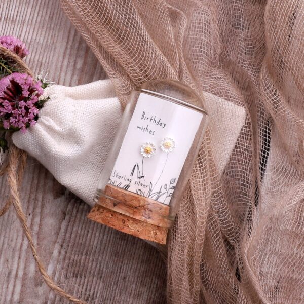 Birthday Wishes Daisy Flower Earrings