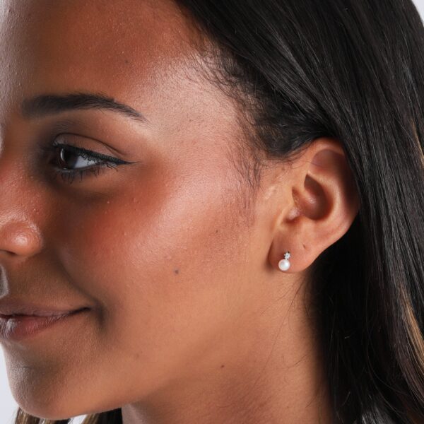'Thank You' Pearl Earrings Sterling Silver - Image 2