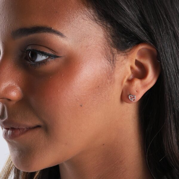 Mum Daughter' Two Hearts Earrings Sterling Silver - Image 3