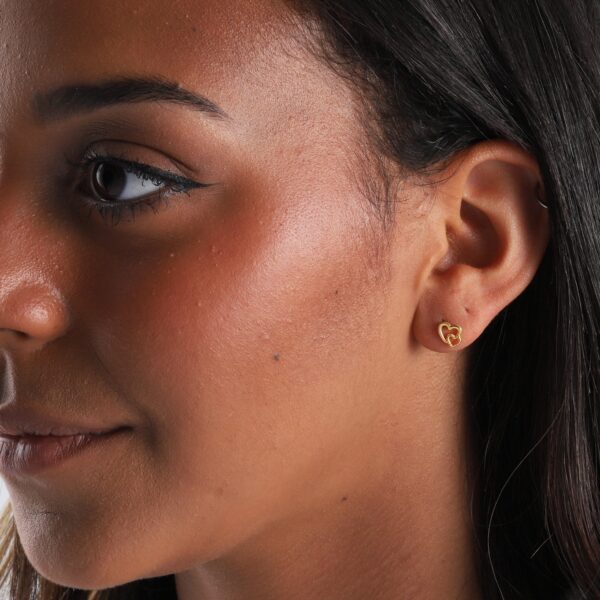 Mum Daughter' Two Hearts Earrings Sterling Silver/Gold plated - Image 3