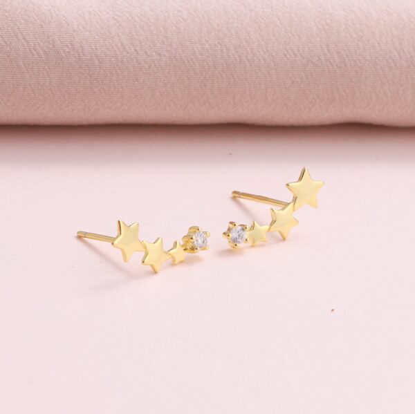 Friends Are Stars..Four Stars Earrings Gold - Image 3