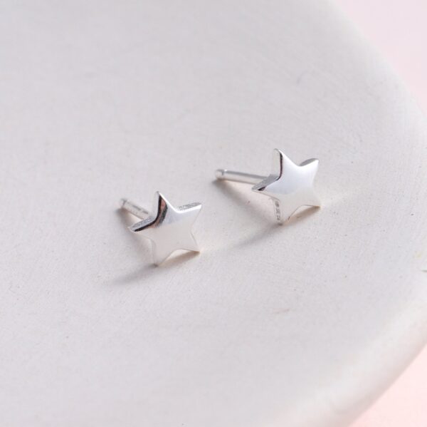 Well Done Mini Star Earrings Silver - Image 3