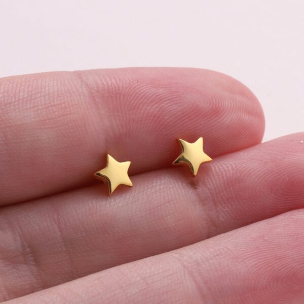Well Done Mini Star Earrings Silver/Gold Plated - Image 2
