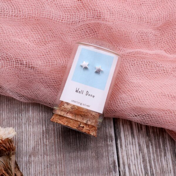 Well Done Mini Star Earrings Silver