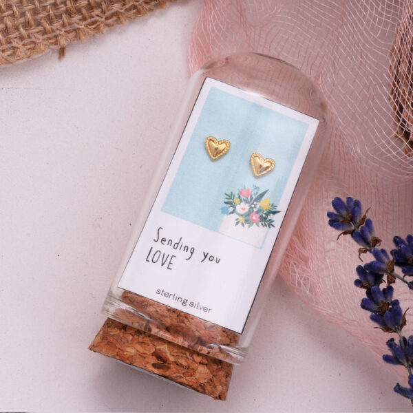 Sending You Love Heart Earrings Silver/Gold Plate
