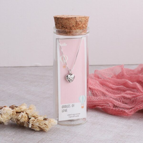 'Oodles Of Love' Graffiti Heart Silver Necklace