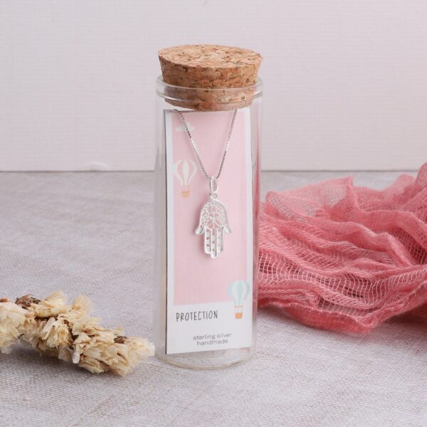 'Protection' Fatima Hand Silver Necklace