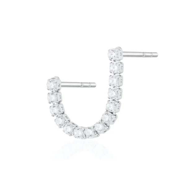 TENNIS CHAIN DOUBLE STUD SINGLE EARRING