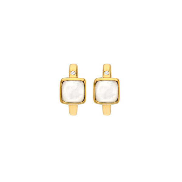 HDXGEM Square Huggie Earrings - Mother of Pearl - Image 3