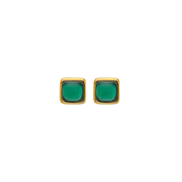 HDXGEM Square Earrings - Green Agate - Image 3