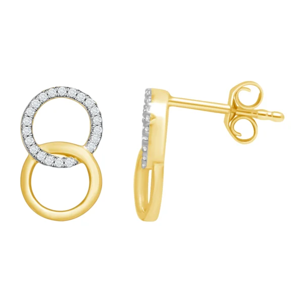 9CT YELLOW GOLD & DIAMOND STUDS 0.06CT