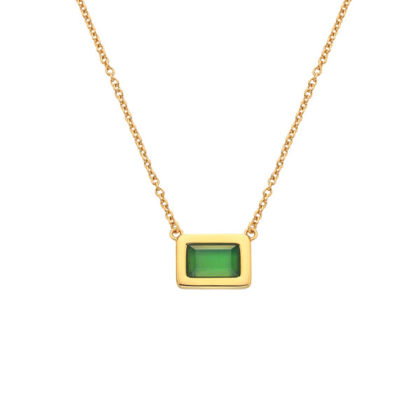 HDXGEM Rectangle Necklace - Green Chalcedony - Image 3