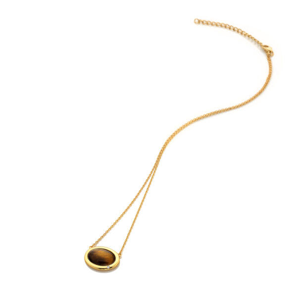HDXGEM Horizontal Oval Necklace - Tigers Eye
