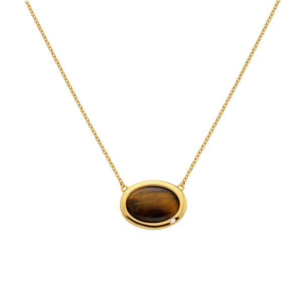 HDXGEM Horizontal Oval Necklace - Tigers Eye - Image 3