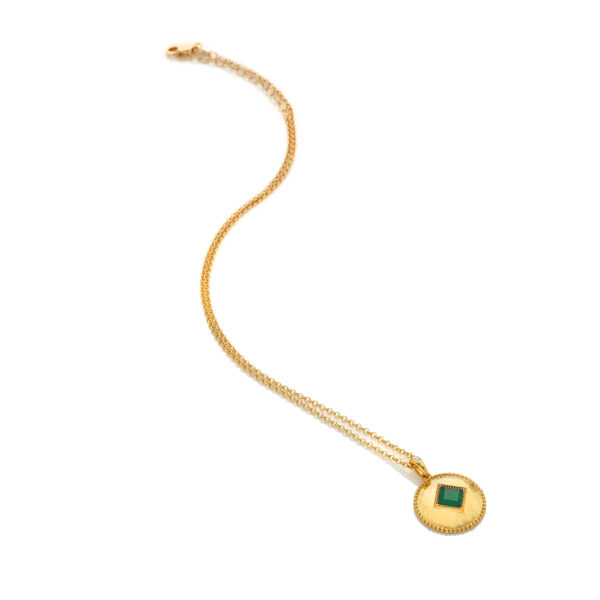 HDXGEM Coin Pendant - Green Agate