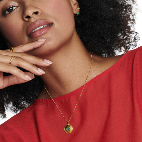 HDXGEM Coin Pendant - Green Agate - Image 2