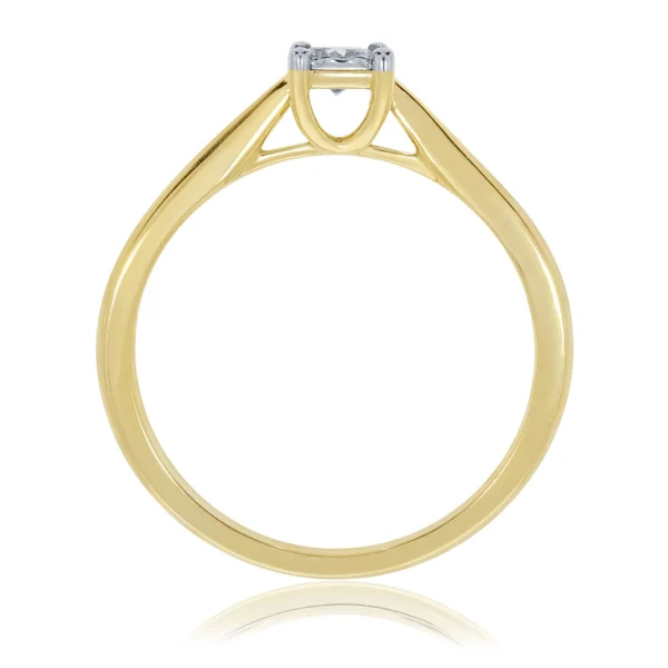 9CT GOLD SINGLE STONE MIRACLE PLATE DIAMOND RING 0.17CT - Image 2