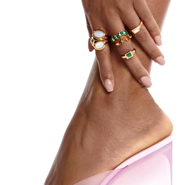 HDXGEM Square Stepped Ring - Green Agate - Image 3
