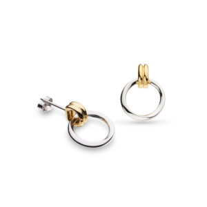 Bevel Unity Golden Drop Stud Earrings