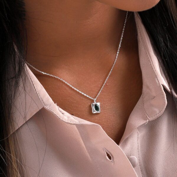'Love' Large Crystal Emerald Gem Necklace