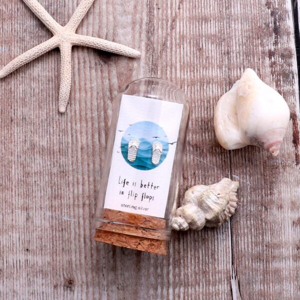 Silver Flip Flop Studs