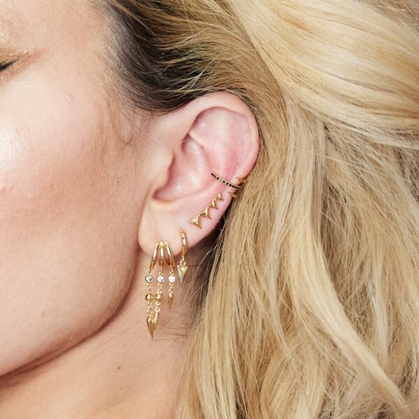 Illusion Claw Drop Hoop Earrings - Image 2