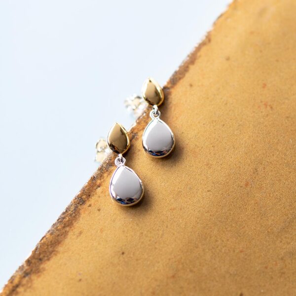 Coast Pebble Golden Drop Earrings - Image 2