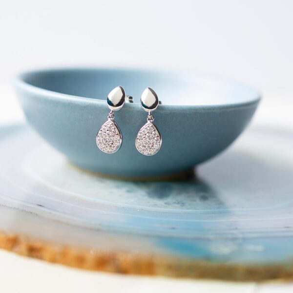 Coast Pebble Glisten Pavé Drop Earrings - Image 2