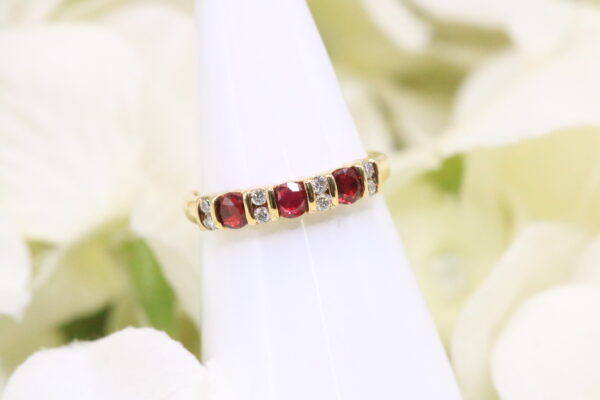 18ct Yellow Gold Ruby & Diamond Ring