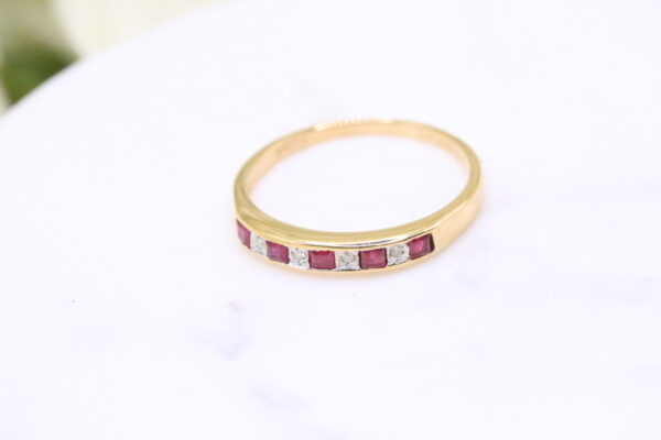 9ct Yellow Gold Ruby & Diamond Ring - Image 2