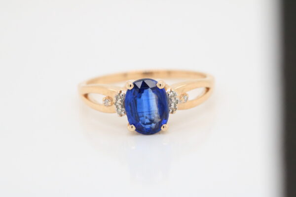 9ct Yellow Gold Kyanite & Diamond Ring