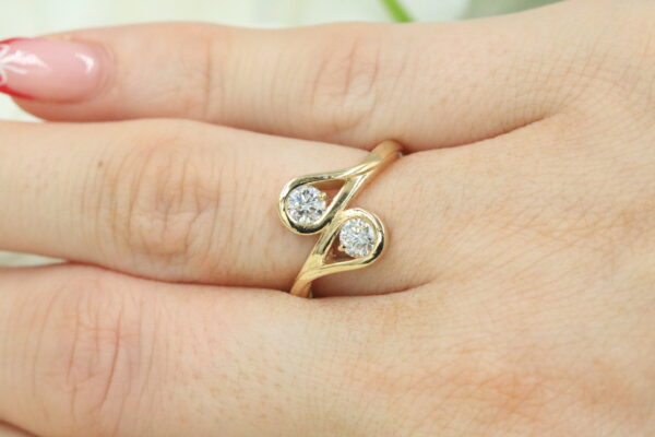 9ct Yellow Gold Lab-Grown Diamond Ring 0.52ct F/VS - Image 2