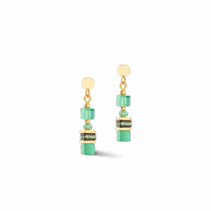Earrings Mini Cubes Green